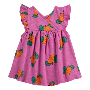 Bobo Choses - Orange Rüschenkleid Bio-Baumwolle Baby | Lila
