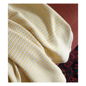 The Socialite Family - Jacquard-Decke Miuccia aus Baumwolle | Zitronengelb