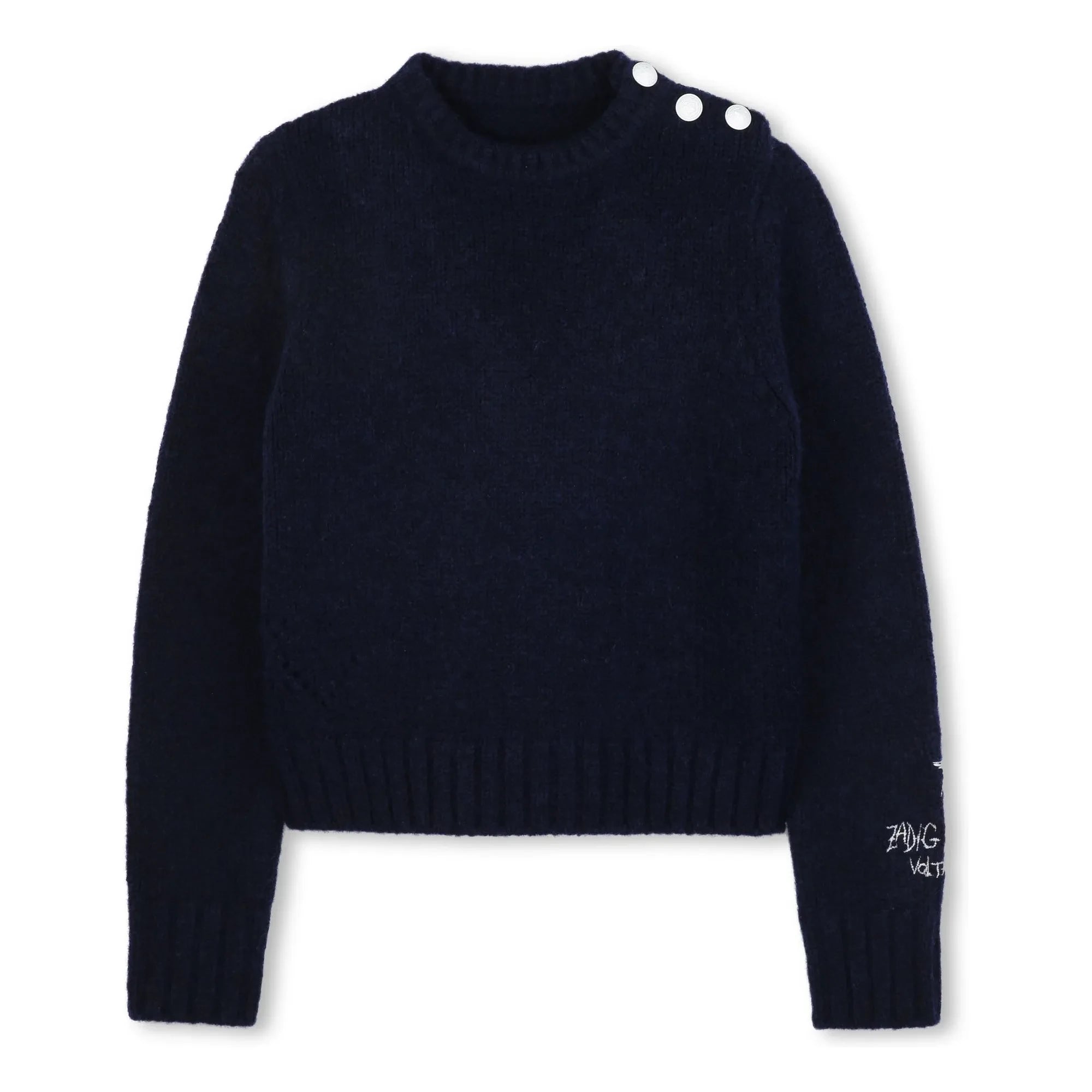 Zadig & Voltaire – Geknöpfter Wollpullover | Marineblau