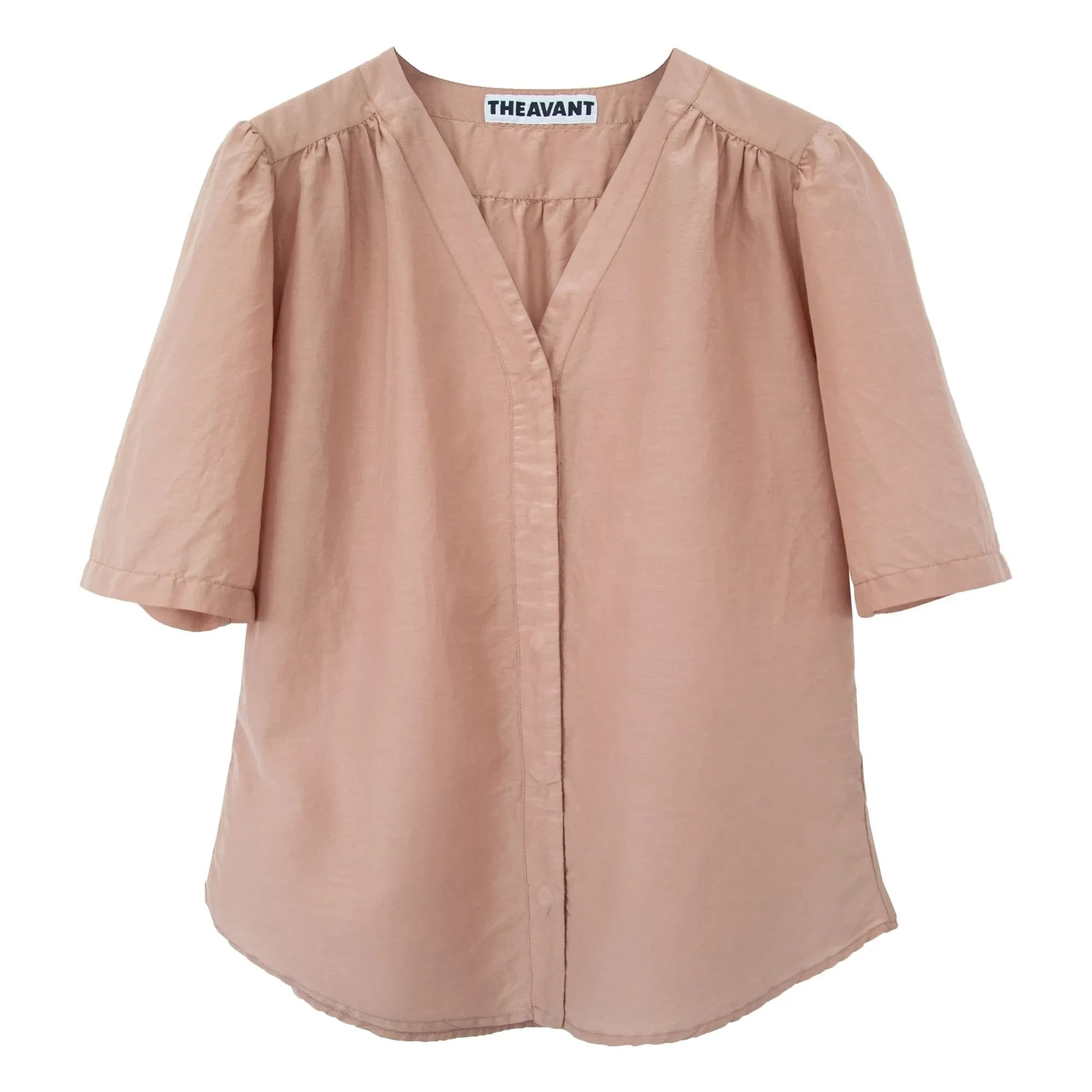 THEAVANT - Carine Poplin-Bluse aus Seide und Baumwolle | Beige