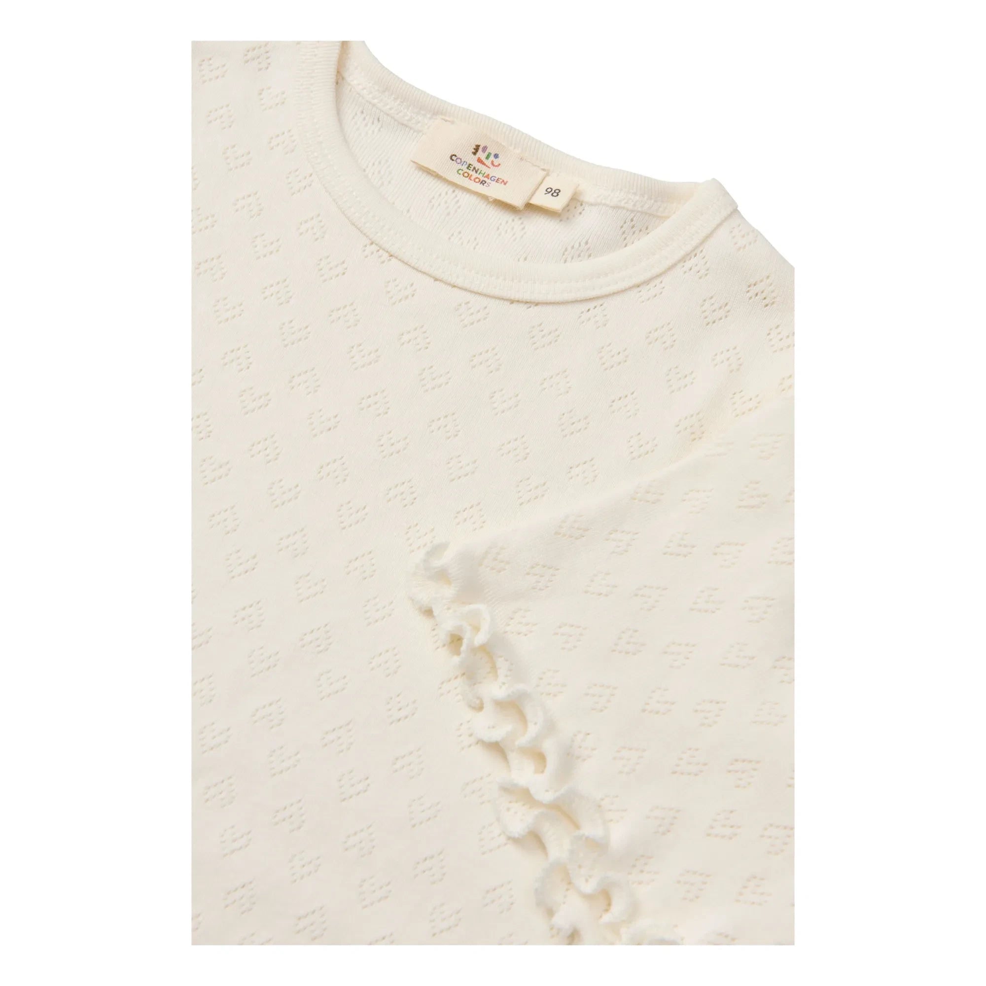 Copenhagen Colors – Pointelle Bio-Baumwoll-T-Shirt | Creme