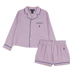 Ralph Lauren - Gestreiftes Logo Hemd und Shorts Pyjama Set | Rosewood
