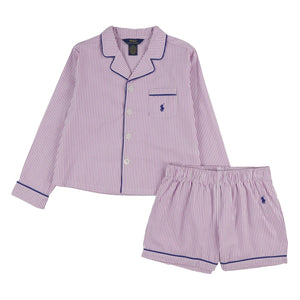 Ralph Lauren - Gestreiftes Logo Hemd und Shorts Pyjama Set | Rosewood