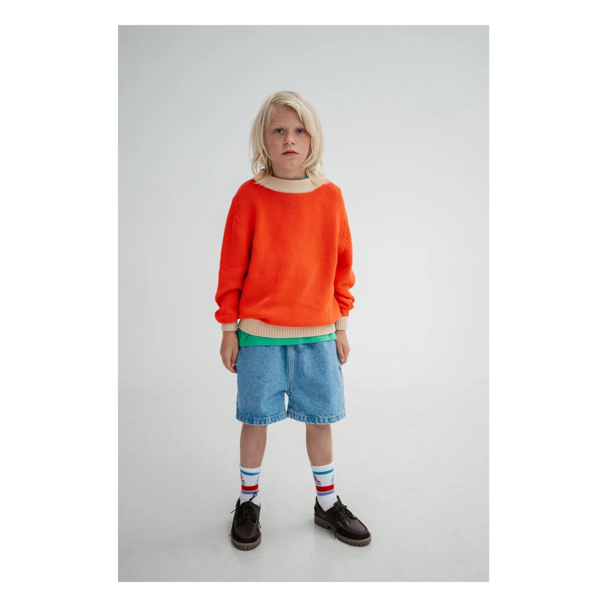 Repose AMS - Denim Bio-Baumwoll-Bermuda-Shorts | Blau