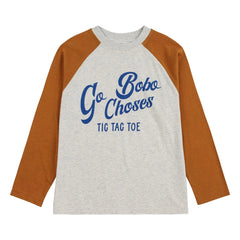 Bobo Choses – Farbblock-T-Shirt Bobo Choses Bio-Baumwolle | Melange-Grau