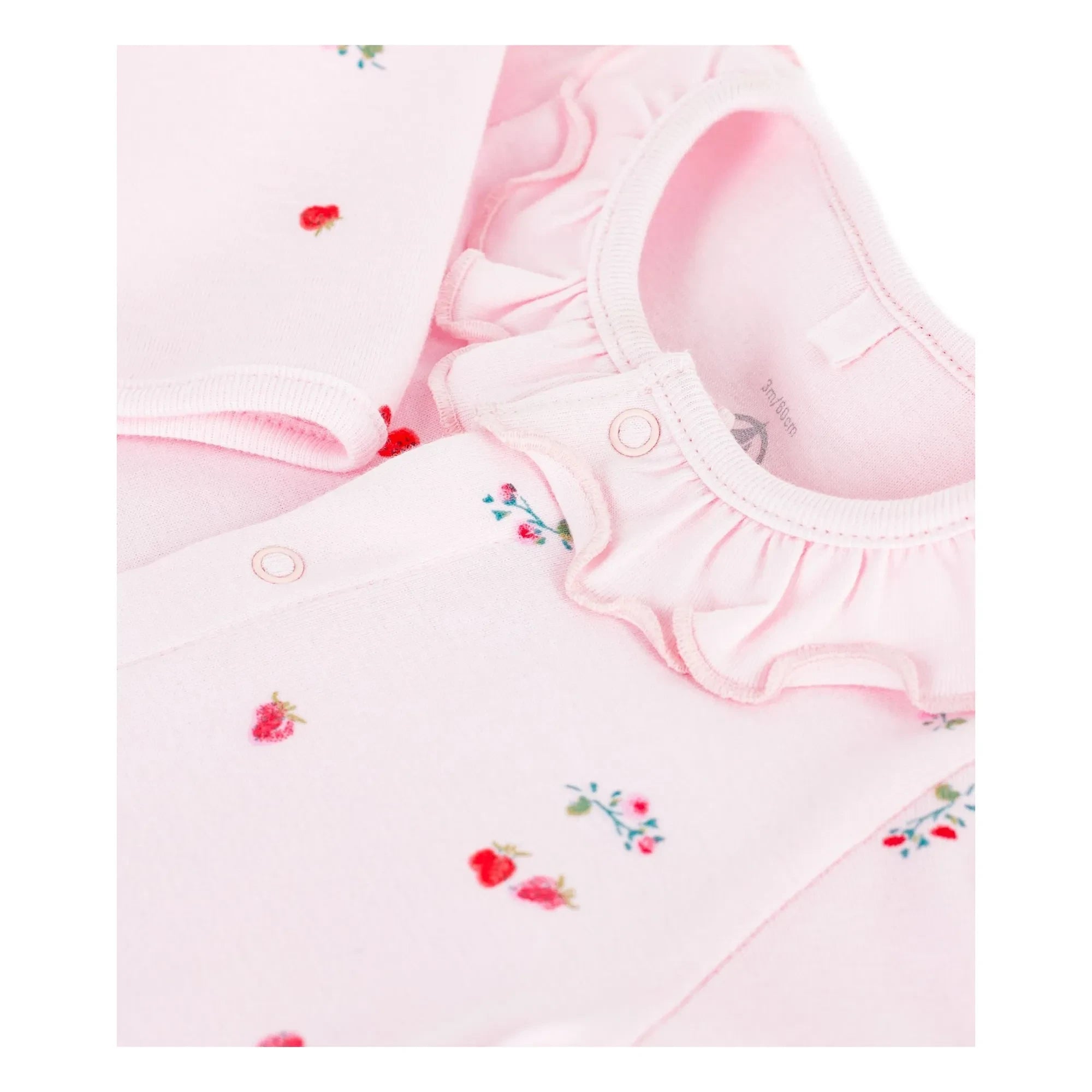 Petit Bateau - Dors Bien Schlafanzug Blumen Bio-Baumwolle | Rosa