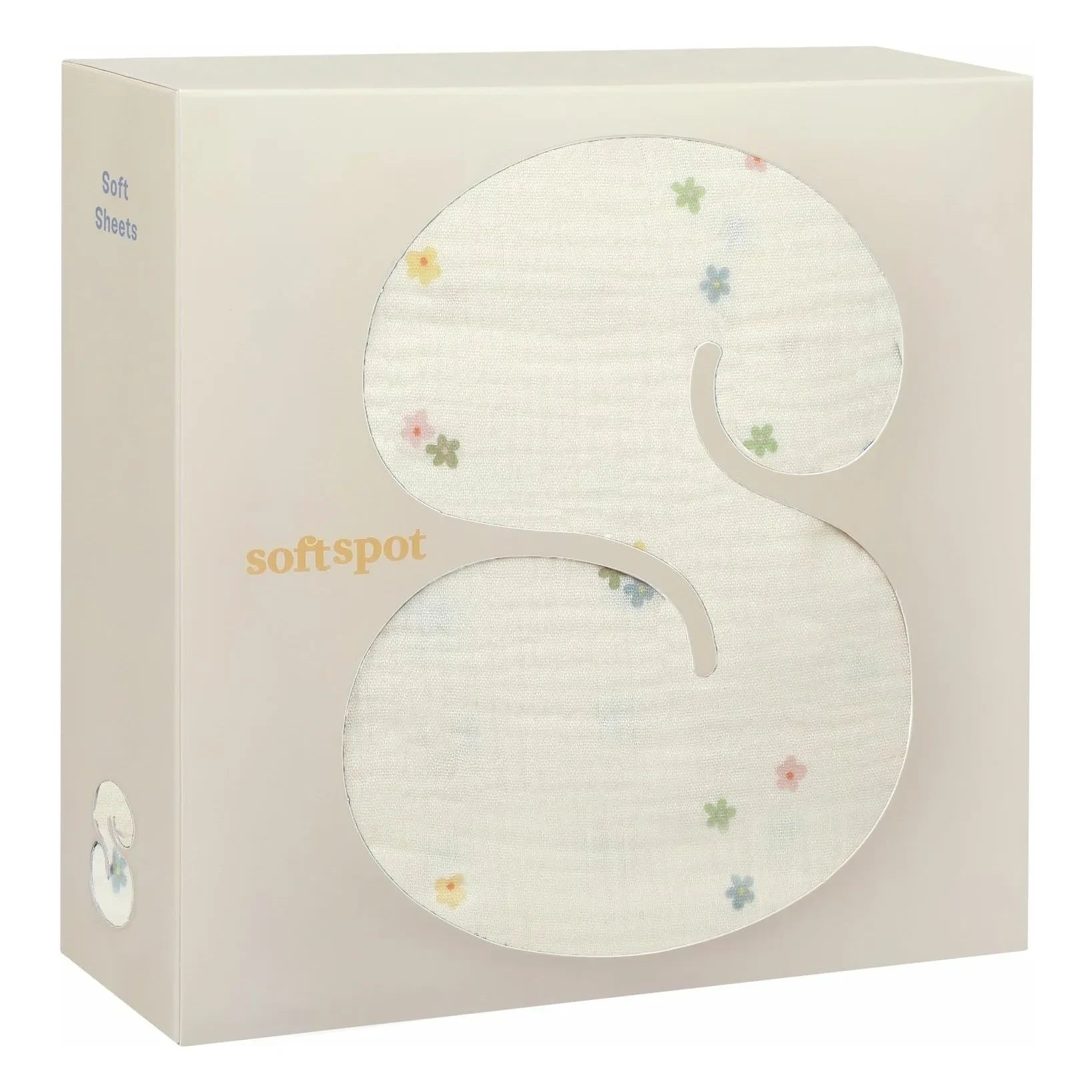 Soft Spot - Organisches Baumwoll-Spannbettlaken mit Gänseblümchen | Ecru