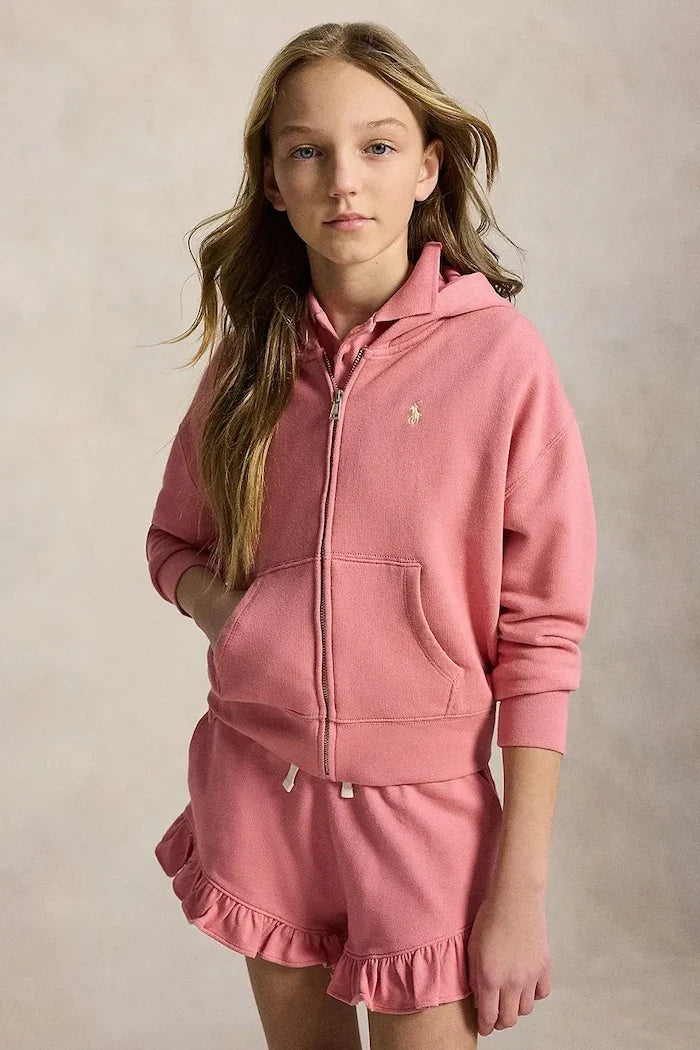 Polo Ralph Lauren çocuklar için pamuklu fermuarlı kapüşonlu sweatshirt
