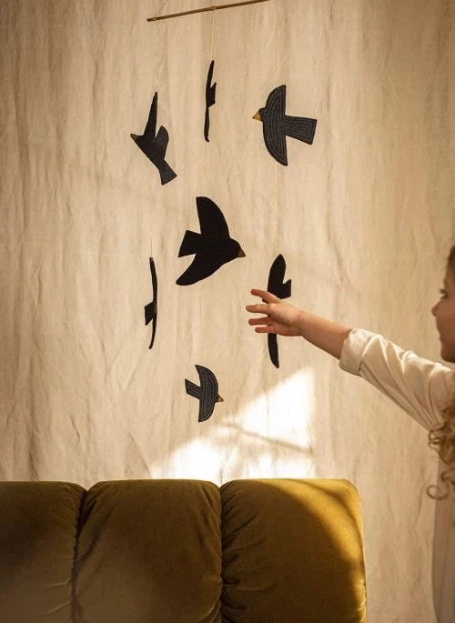 Muskhane - Birdy Mobile aus Filz | Schwarz