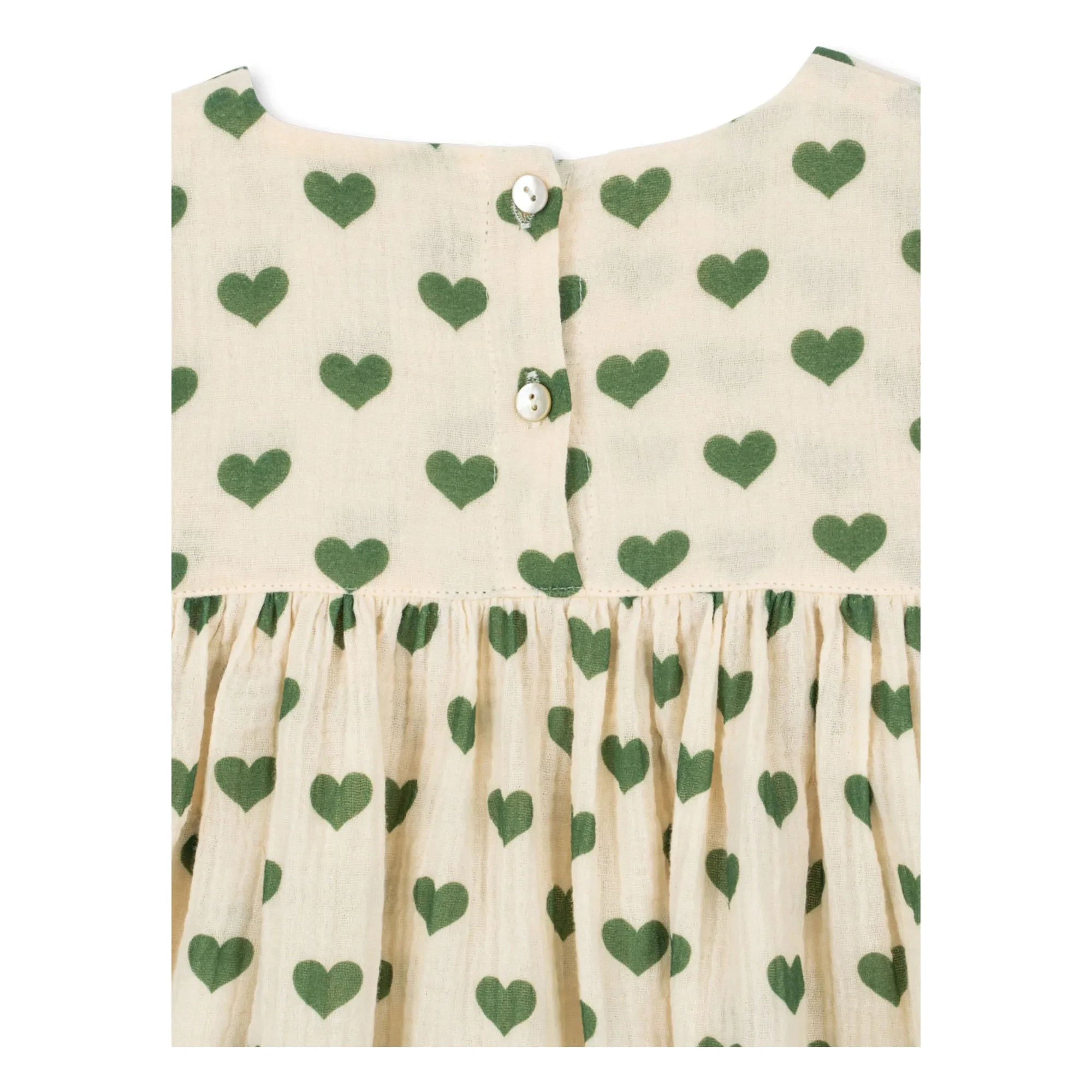 Konges Sløjd - Coco Hearts Bio-Baumwollkleid | Ecru