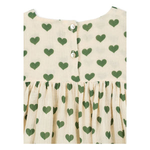 Konges Sløjd - Coco Hearts Bio-Baumwollkleid | Ecru