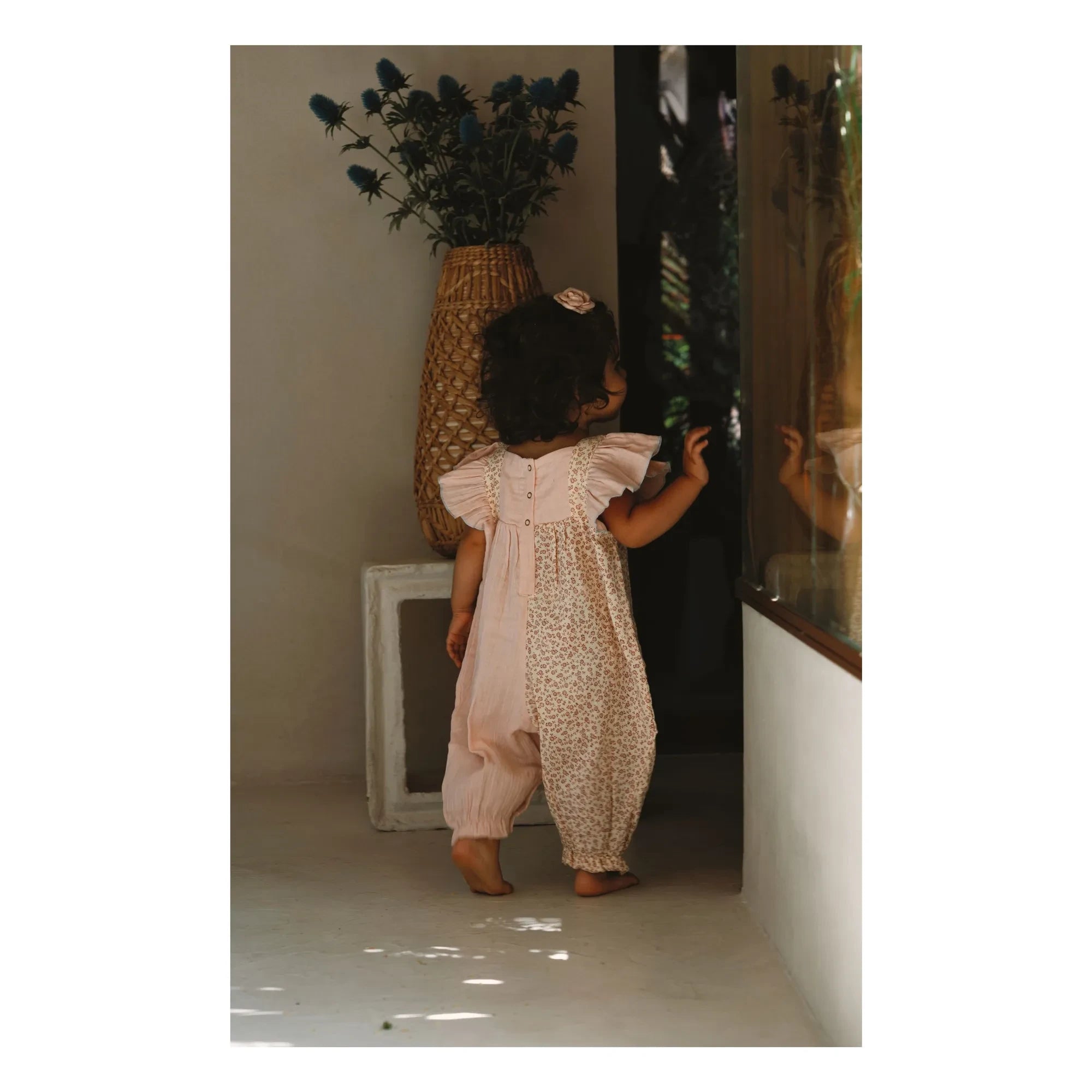 Lilinoa - Maryse Pamuk Gazlı Patchwork Tulum | Pembe