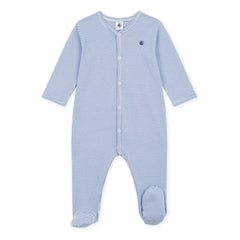 Petit Bateau - Pyjamas Dors Bien Çizgili Milleraies Organik Pamuk | Mavi