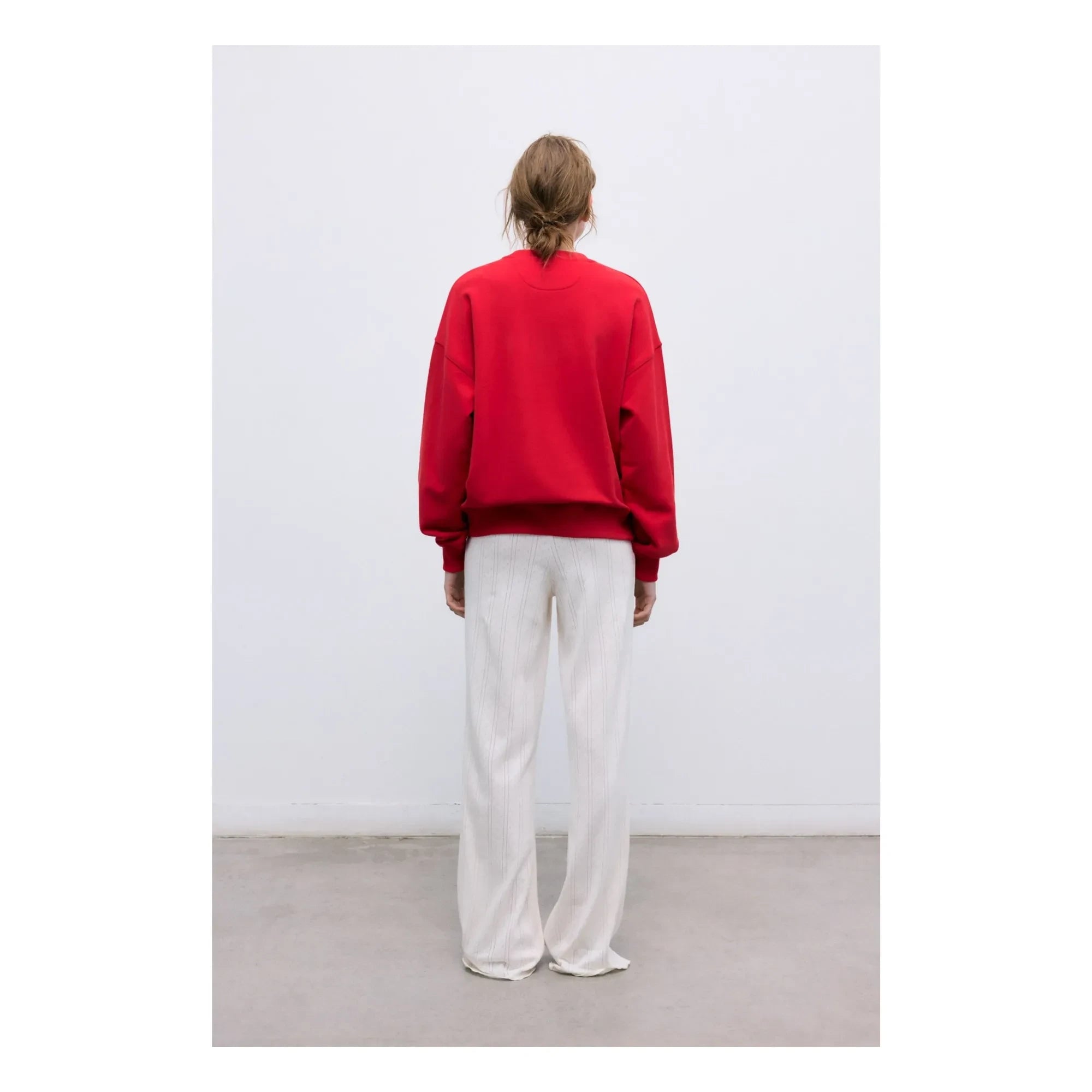 the new society - TNS Logo Baumwoll-Sweatshirt | Rot