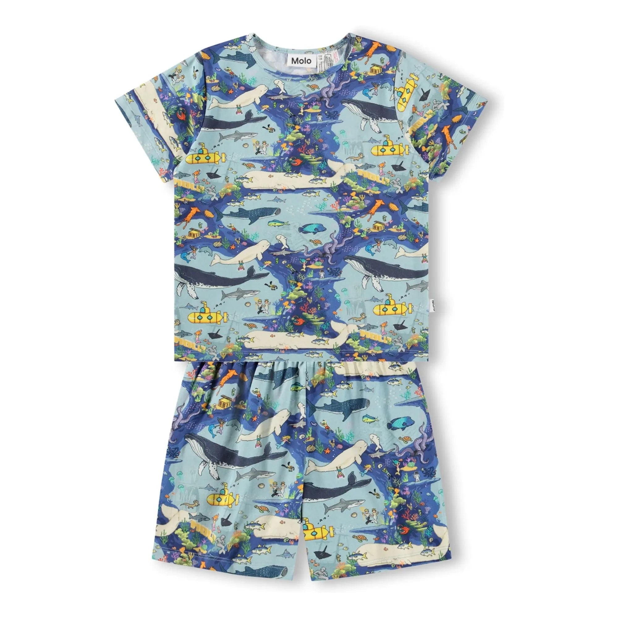 Molo - Bale Wal Organische Baumwoll-Pyjama-Shorts | Blau