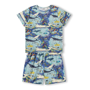 Molo - Bale Wal Organische Baumwoll-Pyjama-Shorts | Blau