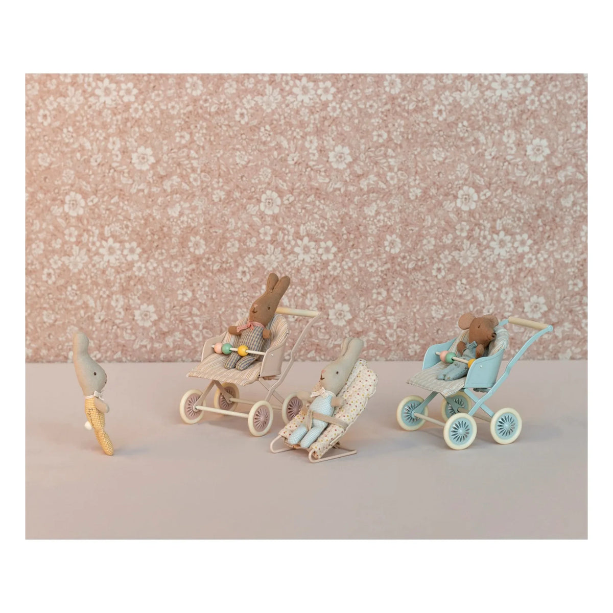 Maileg - Puppenwagen | Grau-Blau