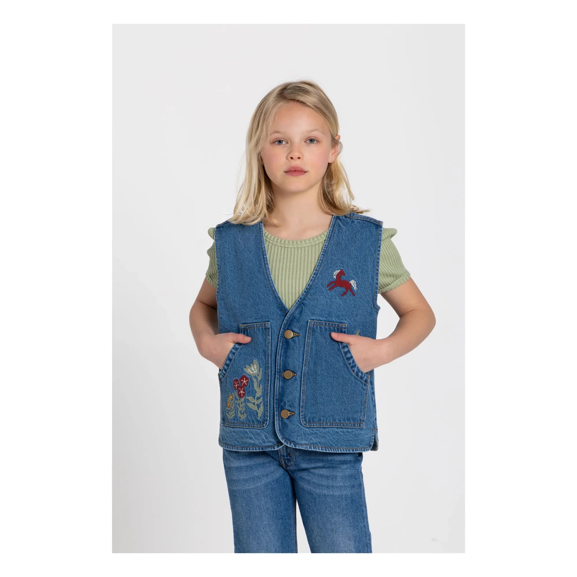 Hundred Pieces - Mara Cheval Kolsuz Denim Ceket | Mavi