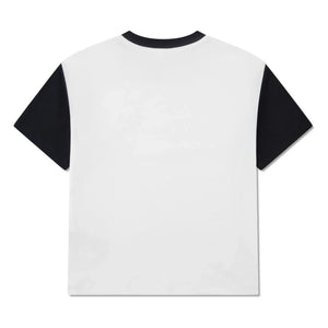 Lacoste - Bio-Baumwoll-T-Shirt mit Logo und Kontrastärmeln | Gebrochenes Weiß