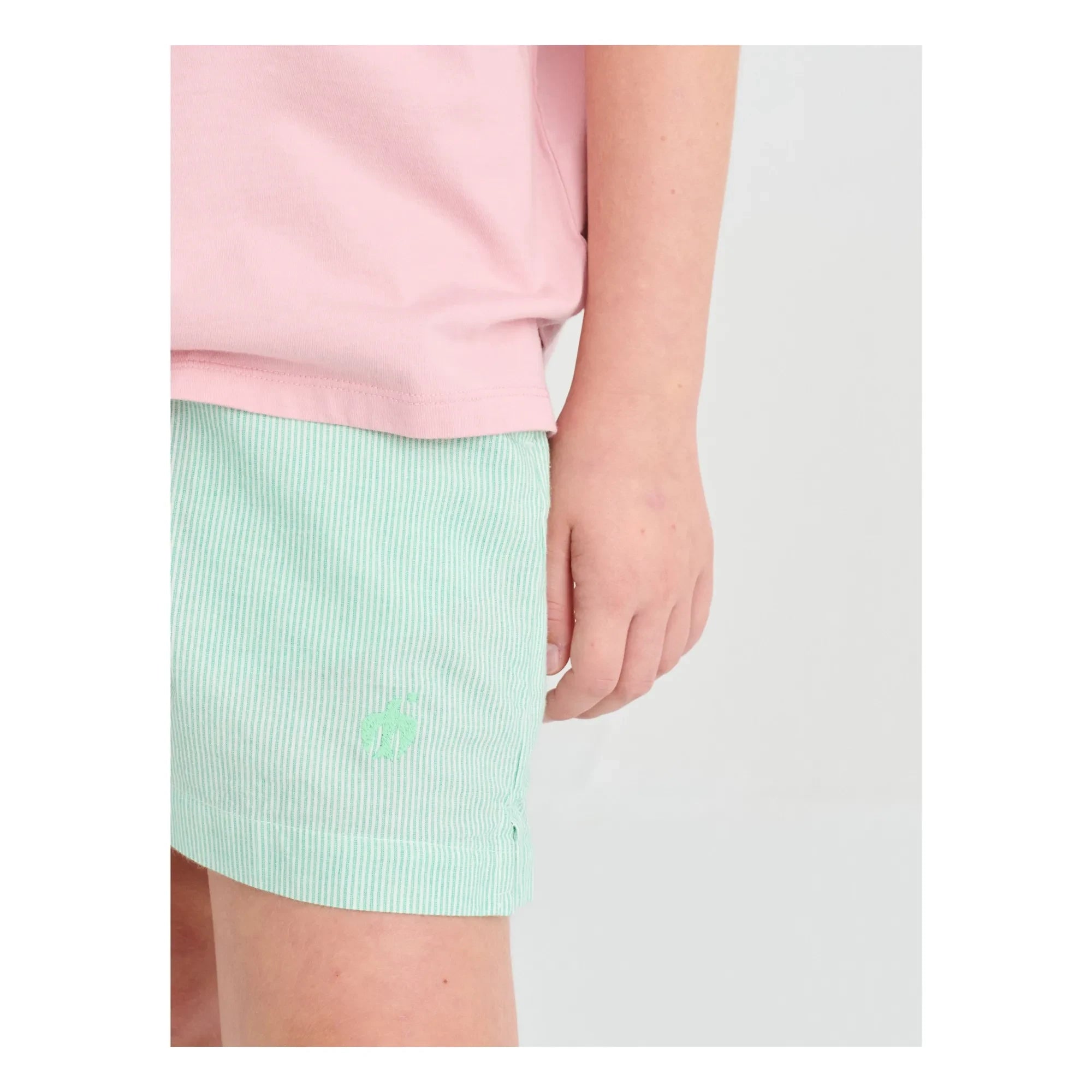 True Artist – Grüne gestreifte kurze Shorts Nr. 11