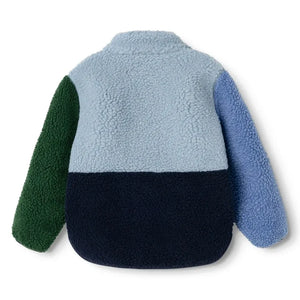 Liewood - Nolan Farbblock Sherpa-Jacke aus recycelten Fasern | Blau