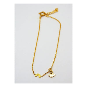 Adorabili - Regenbogen-Wolke Charm Doppel-Armband | Gold