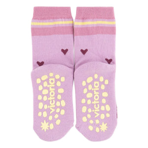 Victoria - Rosa Herz-Socken