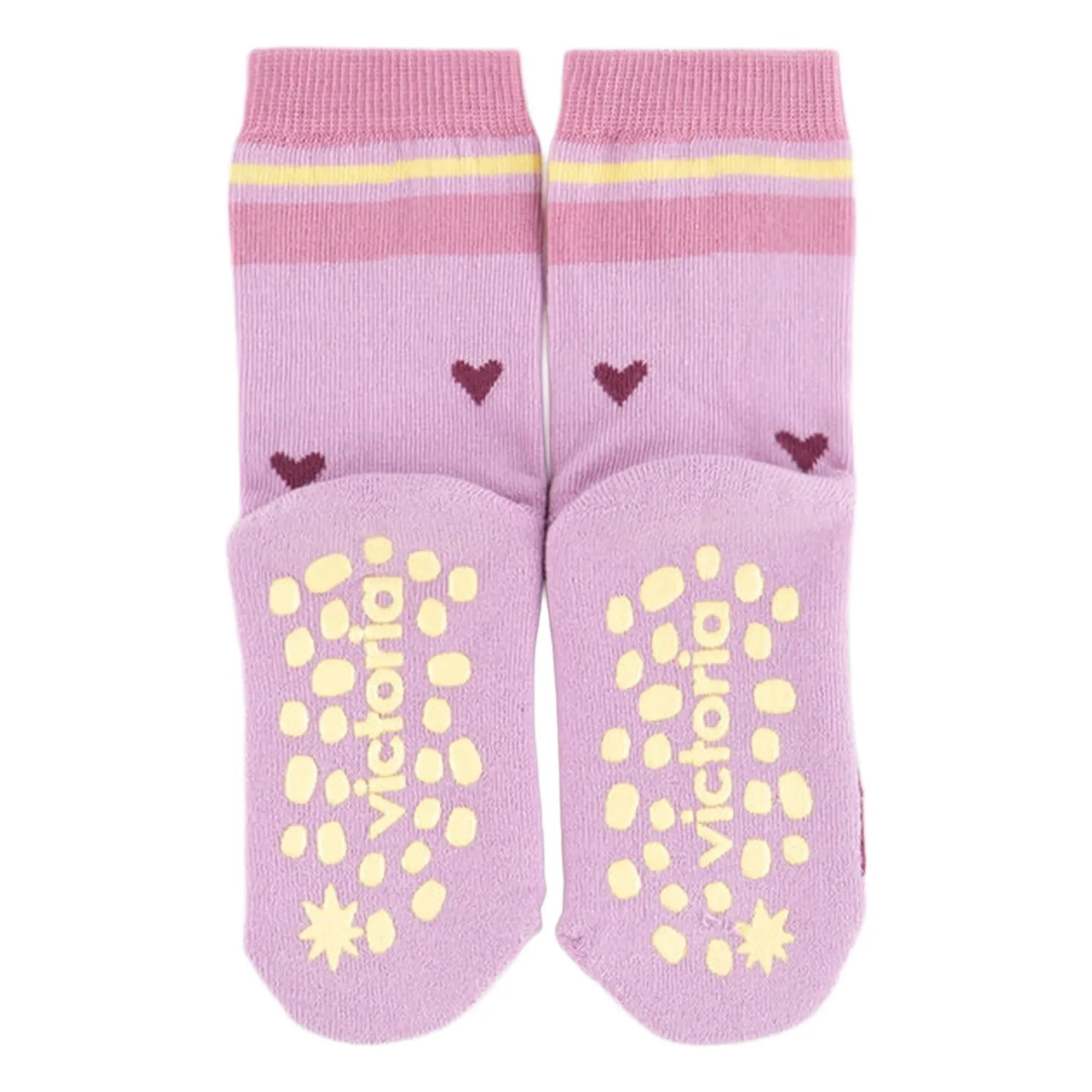 Victoria - Rosa Herz-Socken