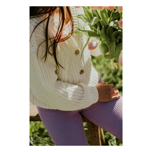 Yuki - Bio-Baumwoll-Dicke Strickjacke | Ecru