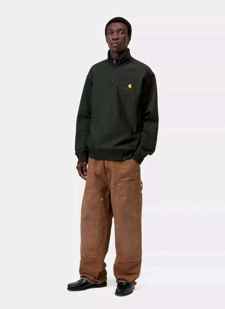 Carhartt WIP - American Script Sweatshirt mit halbem Reißverschluss | Schwarz