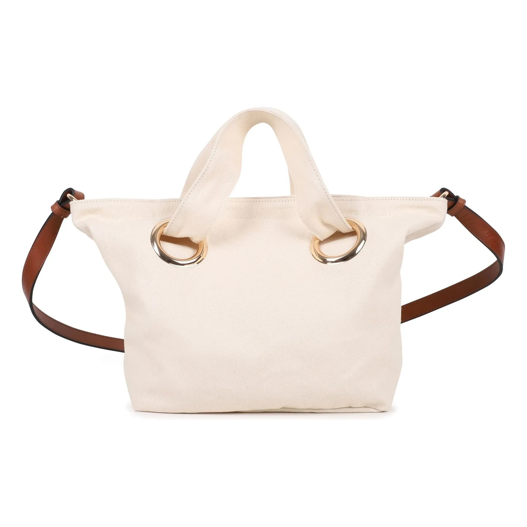 Chloé – Tragetasche aus Bio-Baumwolle mit Logo | Chalk