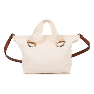 Chloé – Tragetasche aus Bio-Baumwolle mit Logo | Chalk