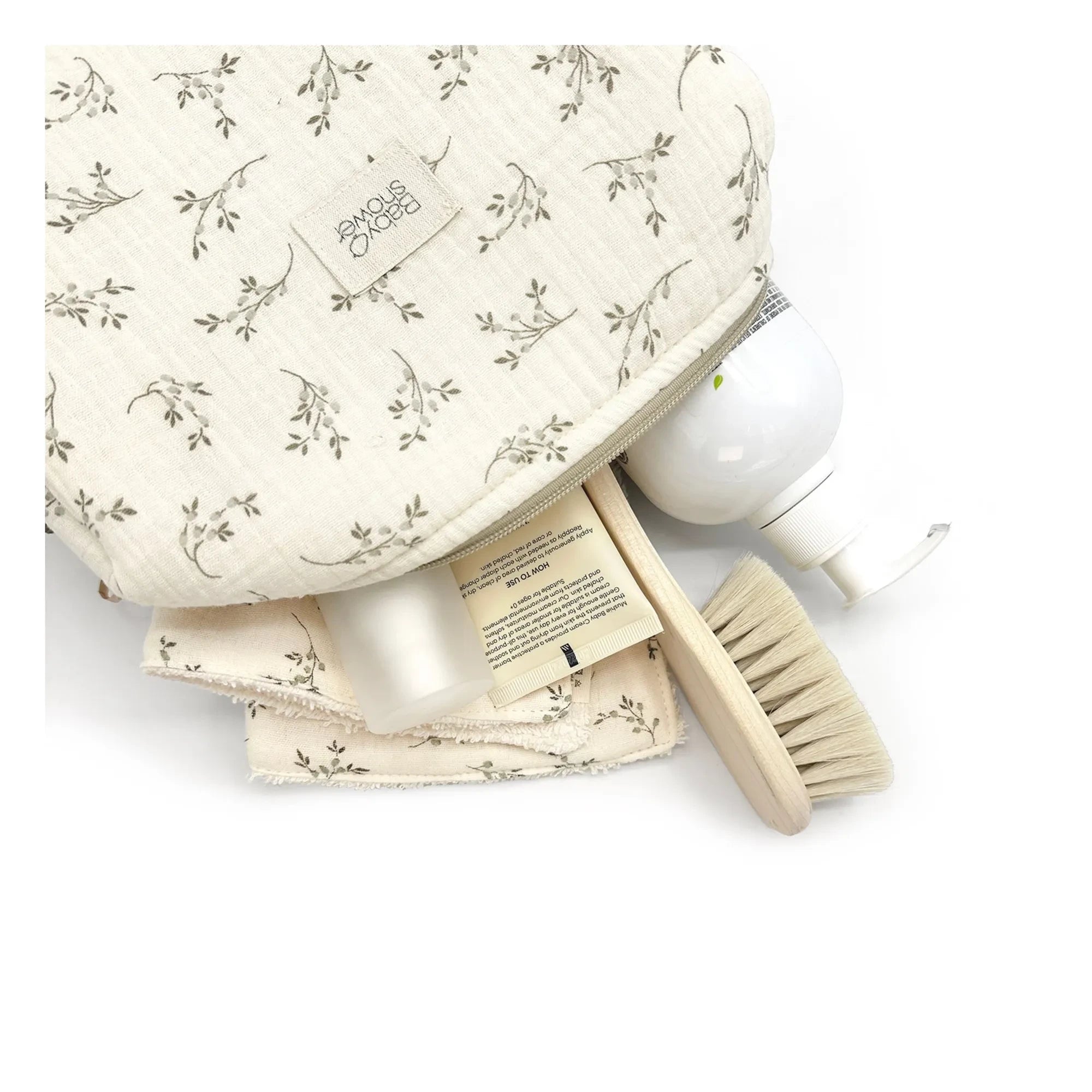 Babyshower - Kosmetiktasche Camila Olive | Ecru