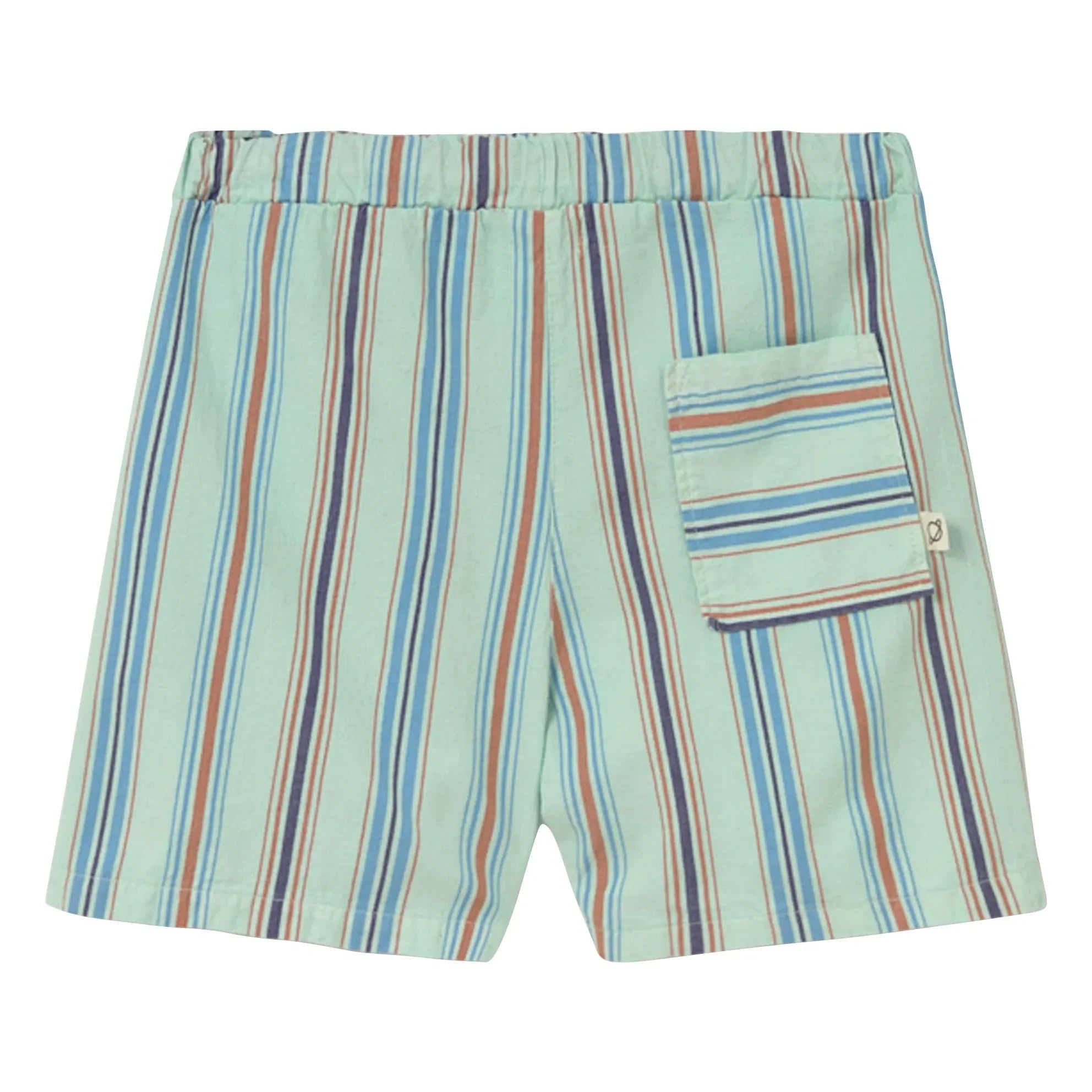 Cozmo - Zion Gestreifte Bio-Baumwoll-Bermuda-Shorts | Aqua