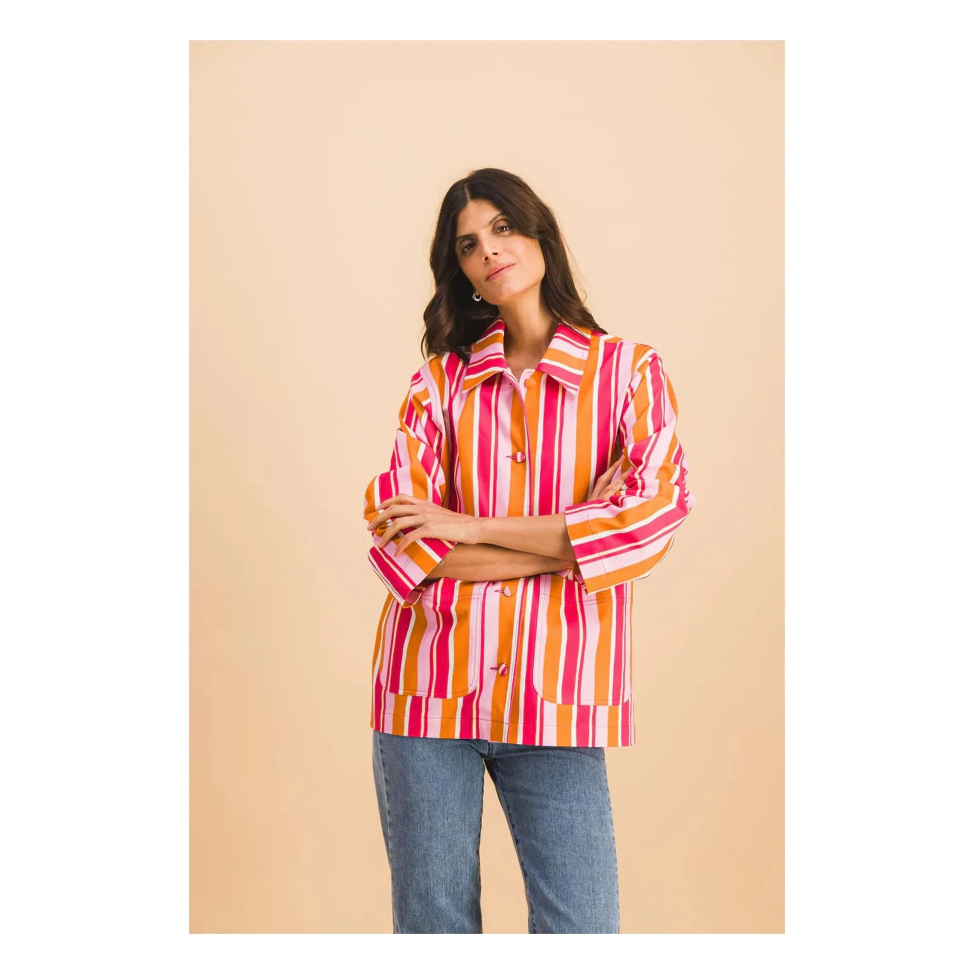 Elise Chalmin - Lucie Gestreifte Baumwolljacke | Rosa