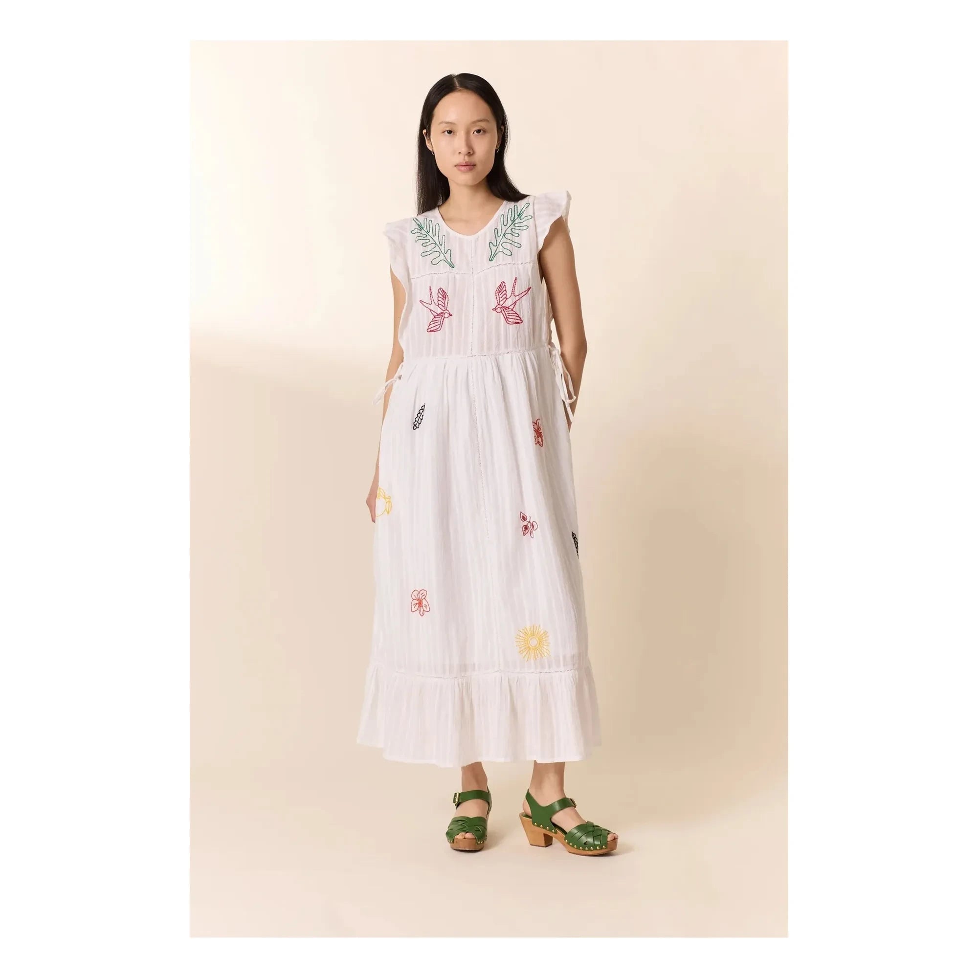 Leon & Harper - Zimmerkleid aus Bio-Baumwolle | Weiß