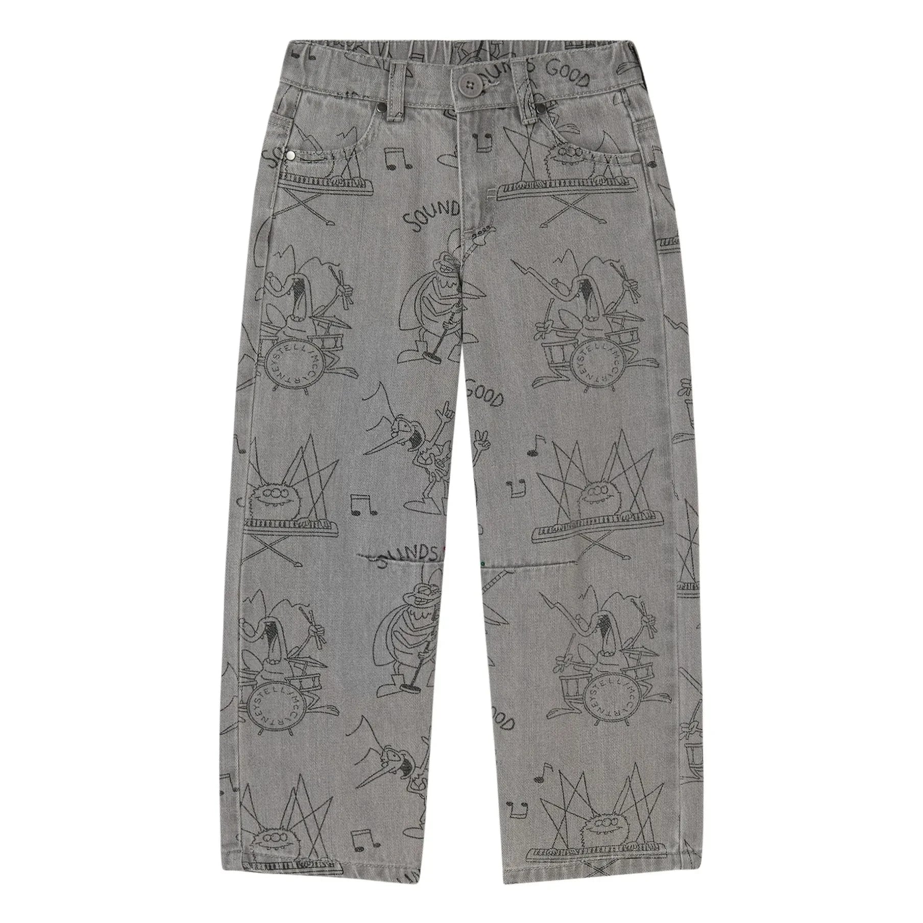 Stella McCartney Kids - Jeans aus Bio-Baumwolle mit Insekten-Print | Grau