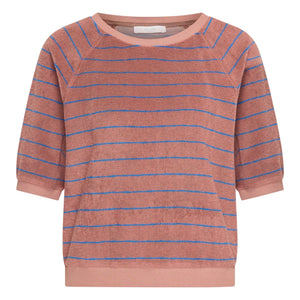 By Bar – Gestreiftes T-Shirt Neva Bio-Baumwolle | Ziegelrot