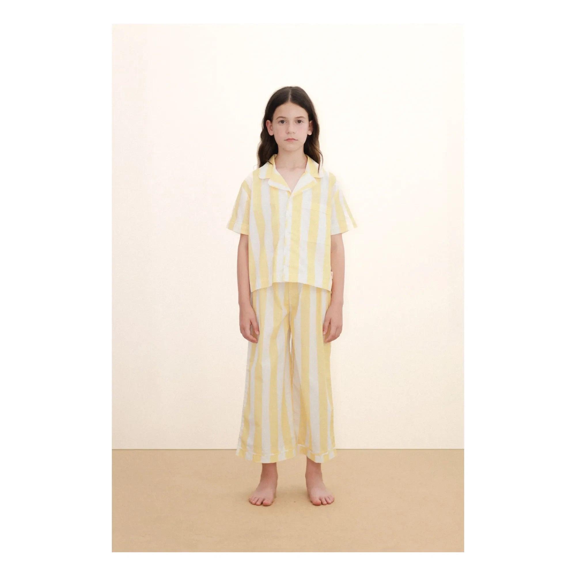 Tinycottons – Gestreiftes Hemd- und Hosen-Set | Gelb