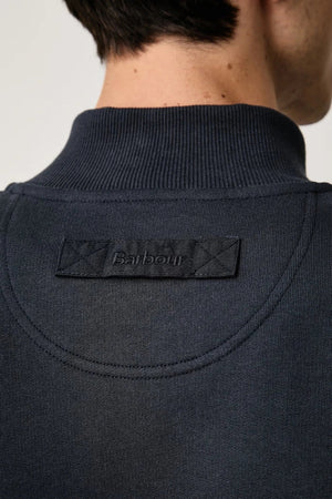 Barbour erkek pamuklu fermuarlı sweatshirt Caldbeck