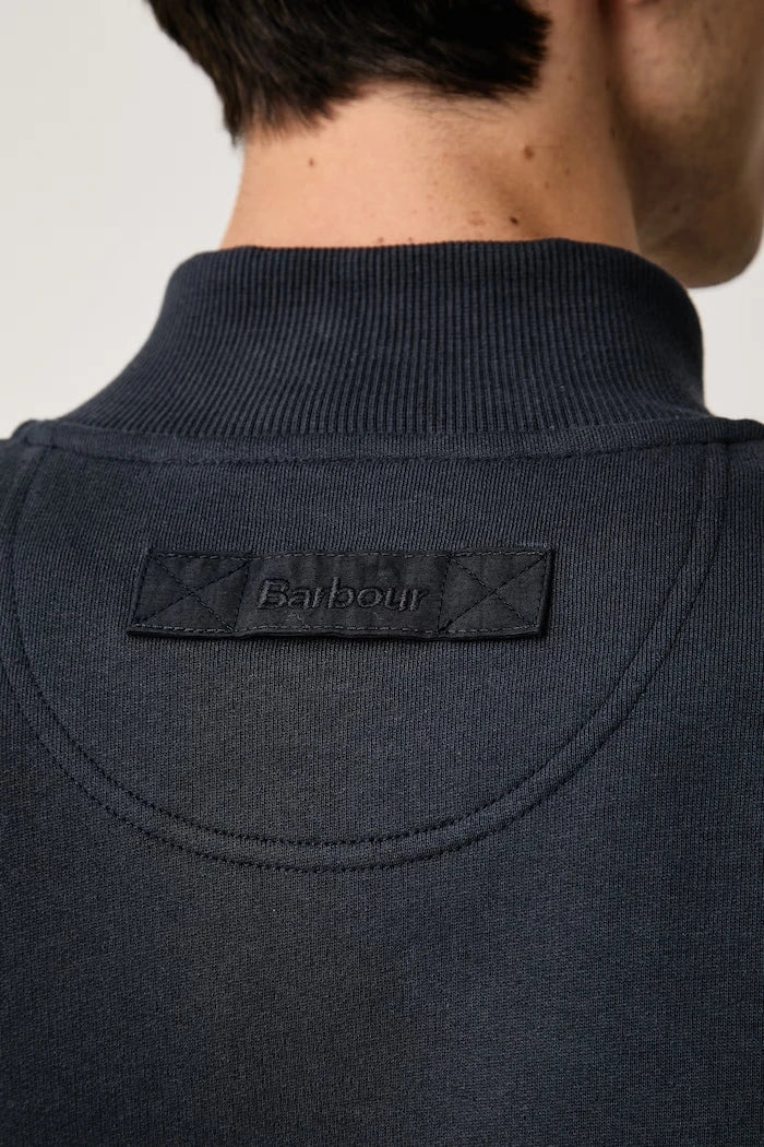 Barbour erkek pamuklu fermuarlı sweatshirt Caldbeck