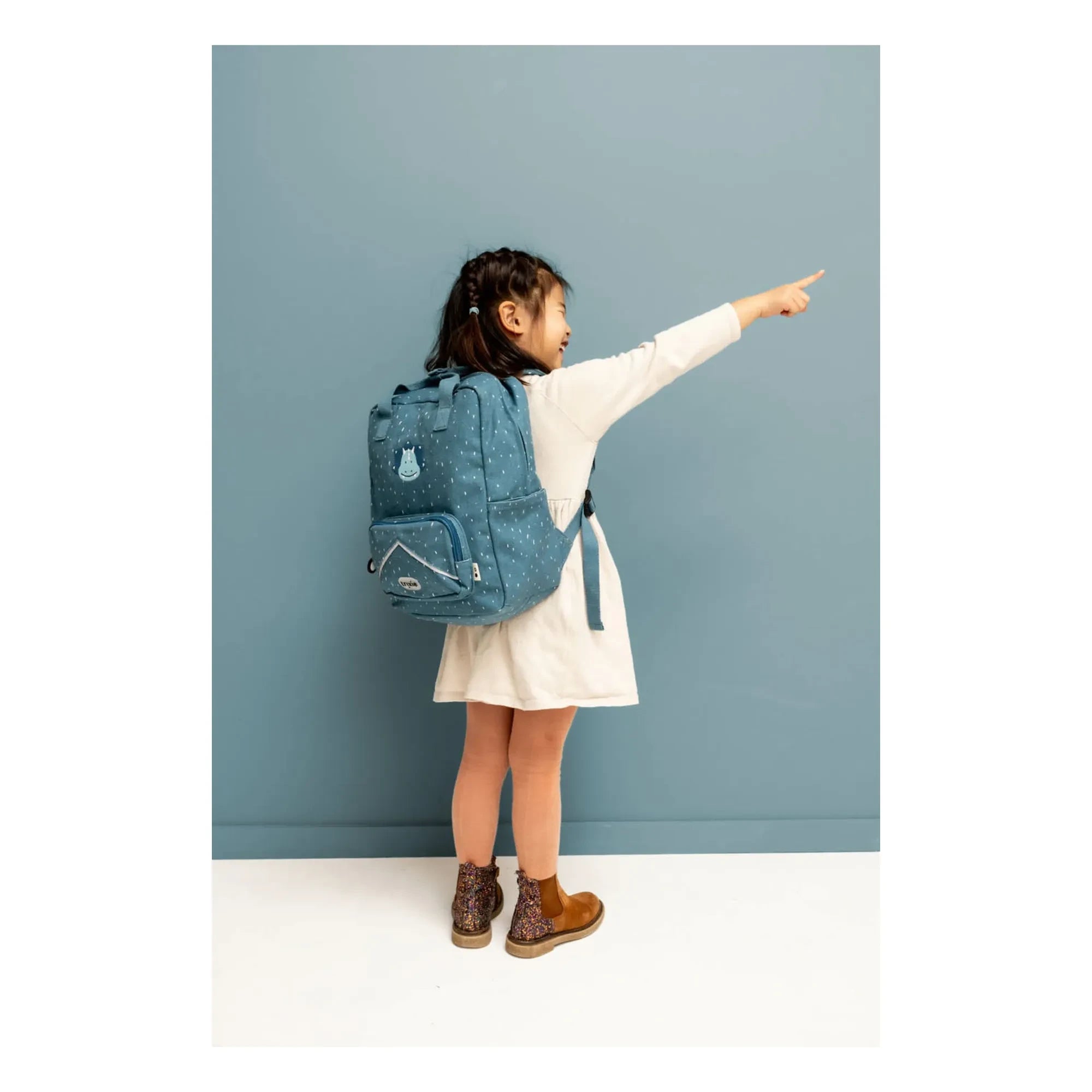 Trixie - Mr. Triceratops Großer Rucksack | Grau-Blau