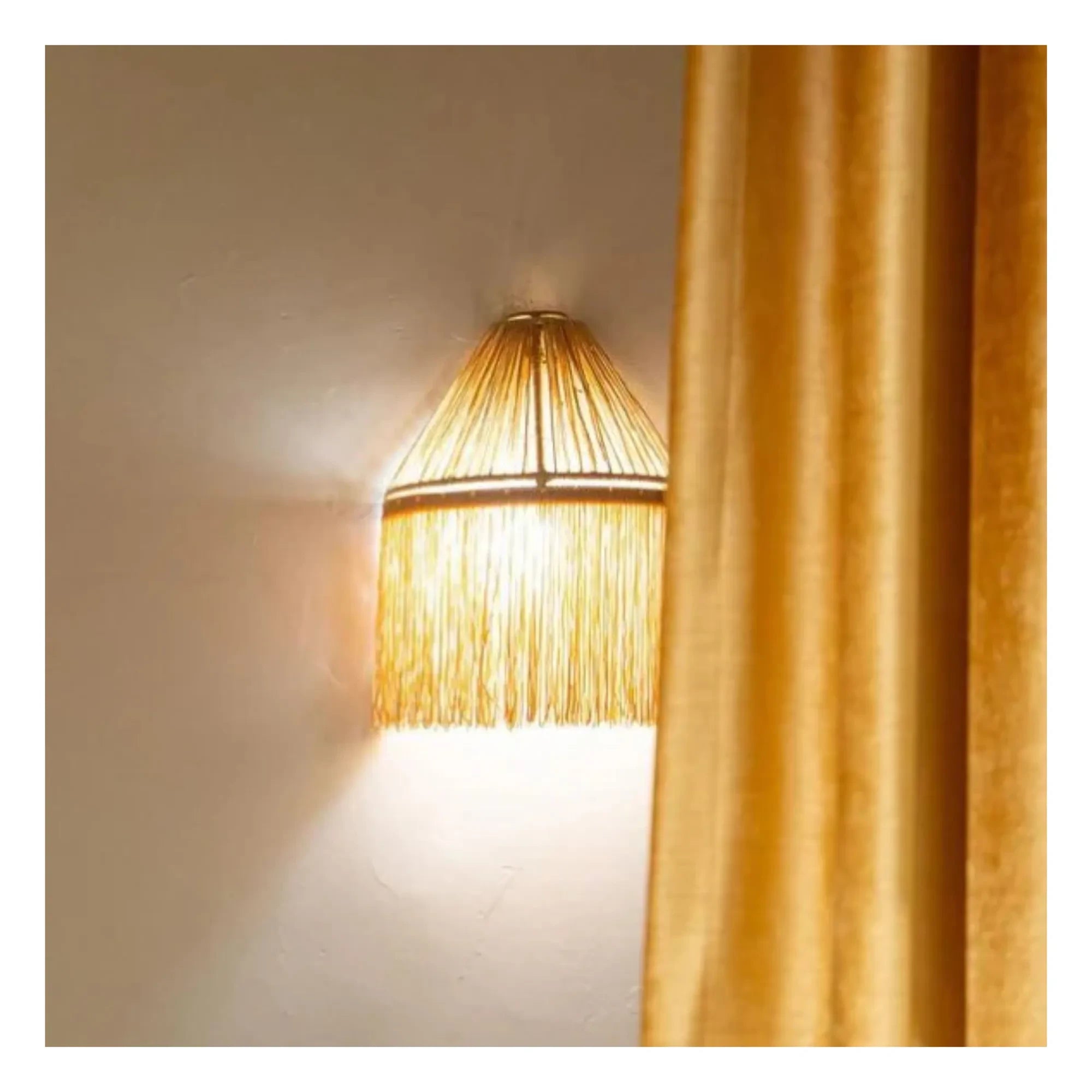 Honoré - Raffia Wandleuchte | Gold