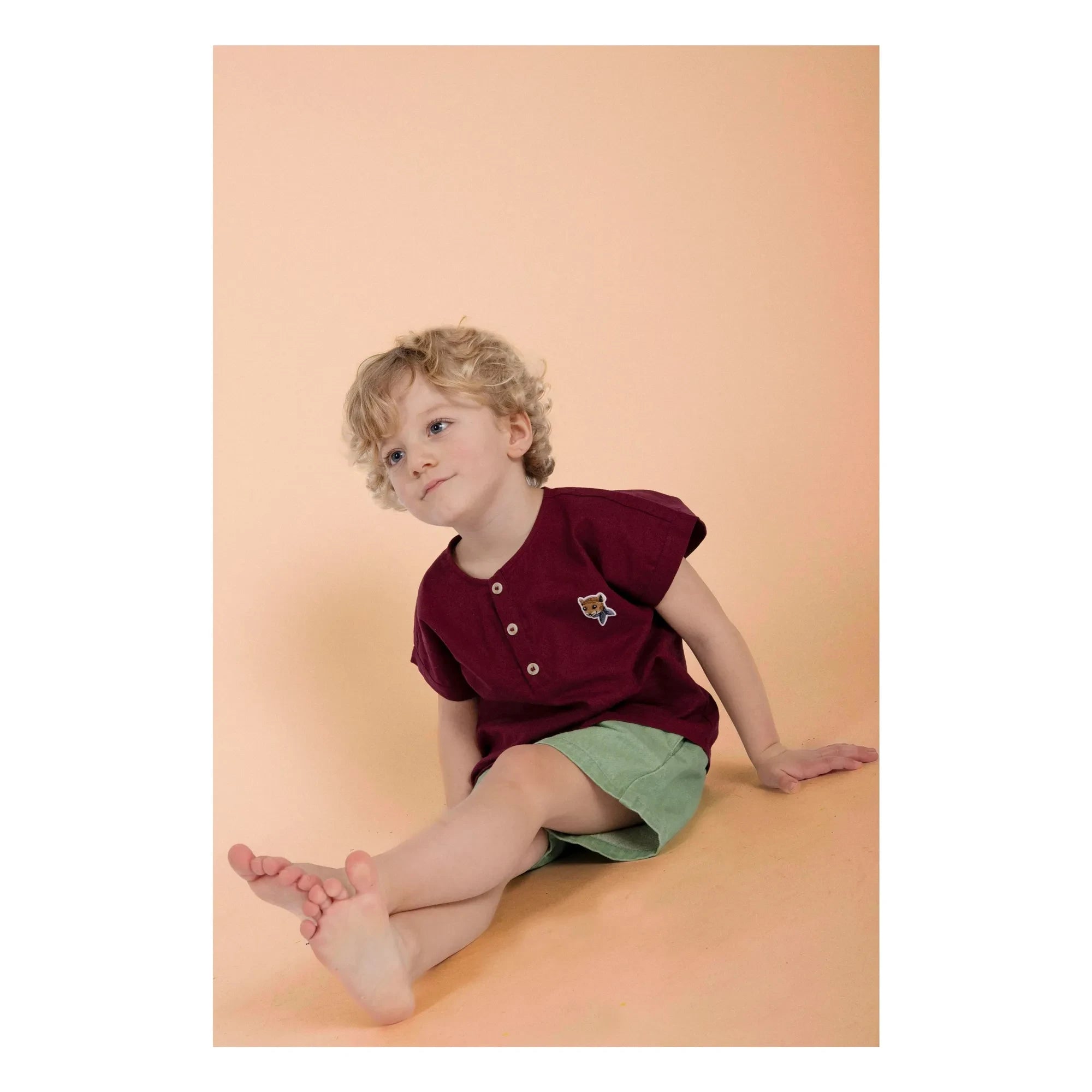 Loir - Leinenjacke Kurta | Bordeaux