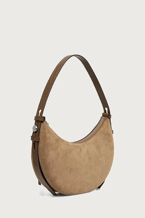 Tory Burch Romy Half Moon süet kadın crossbody çanta