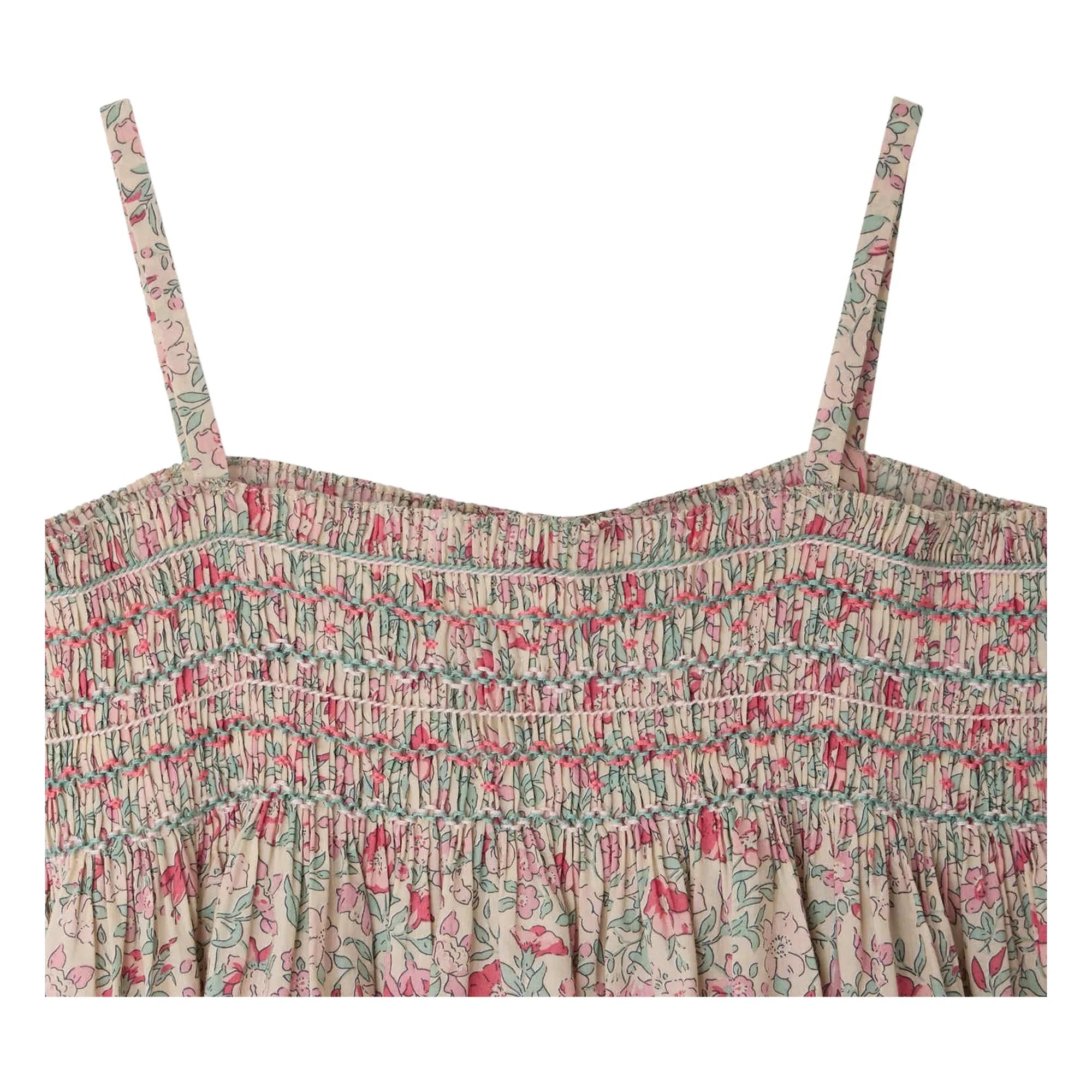 Bonpoint - Gesmoktes Top Apolline aus Bio-Baumwolle mit Blumenmuster | Rosa
