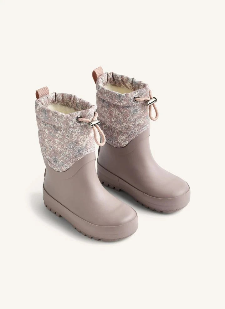 Wheat - Thermo Drizzle Çiçek Desenli Yağmur Çizmeleri | Soluk Pembe
