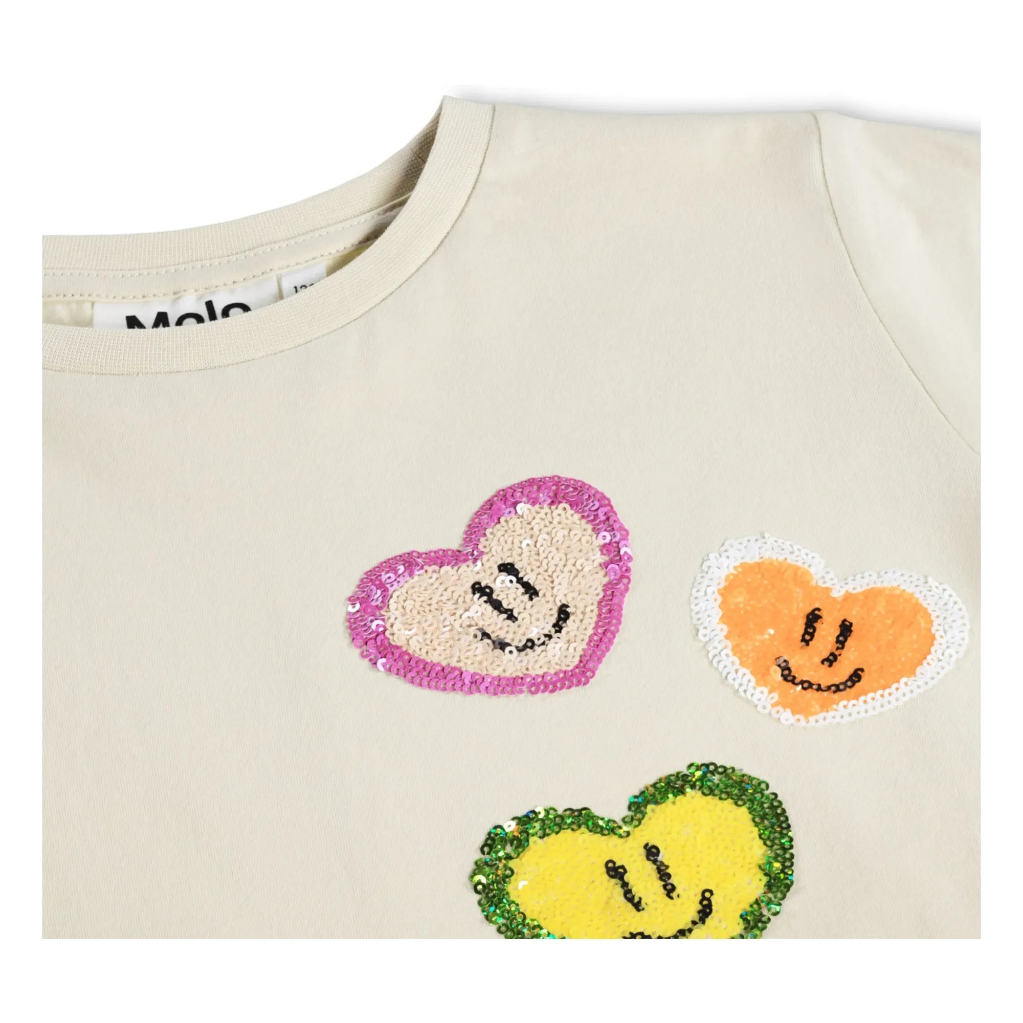 Molo – Ranva Herz-T-Shirt aus Bio-Baumwolle | Ecru