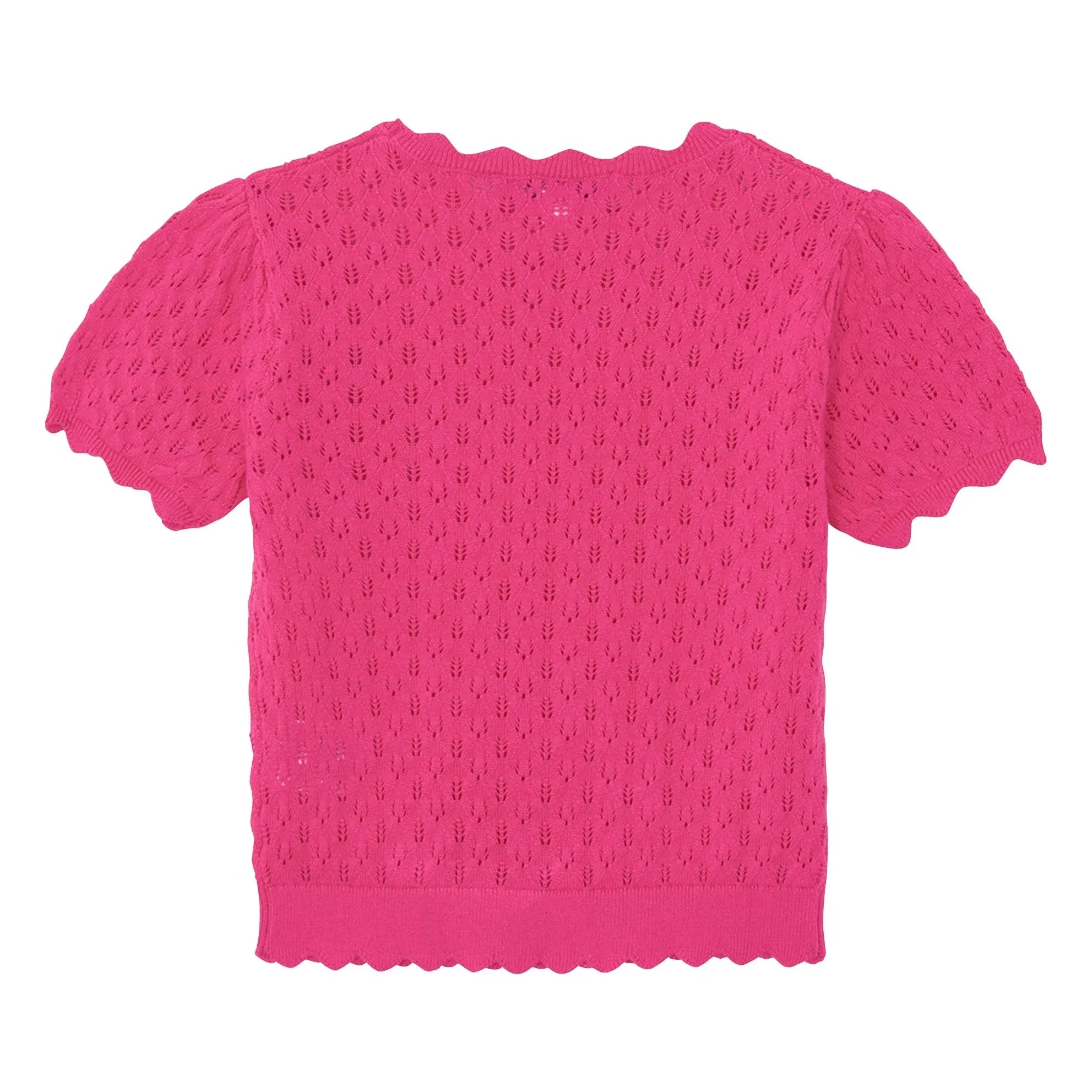 Tartine et Chocolat - T-Shirt aus Lochstrick | Rosa