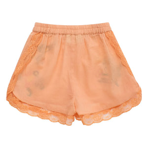 Maison Mangostan – Shorts mit Vogelstickerei | Orange